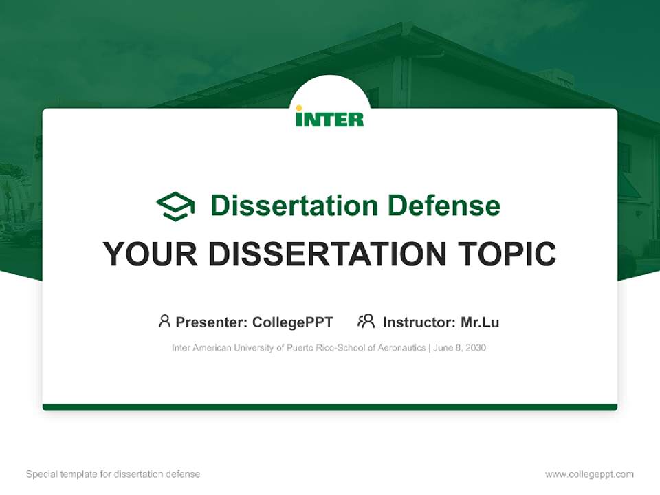 Inter American University of Puerto Rico-School of Aeronautics Graduation Thesis Defense PPT Template4:3 ratio PPT effect preview image7