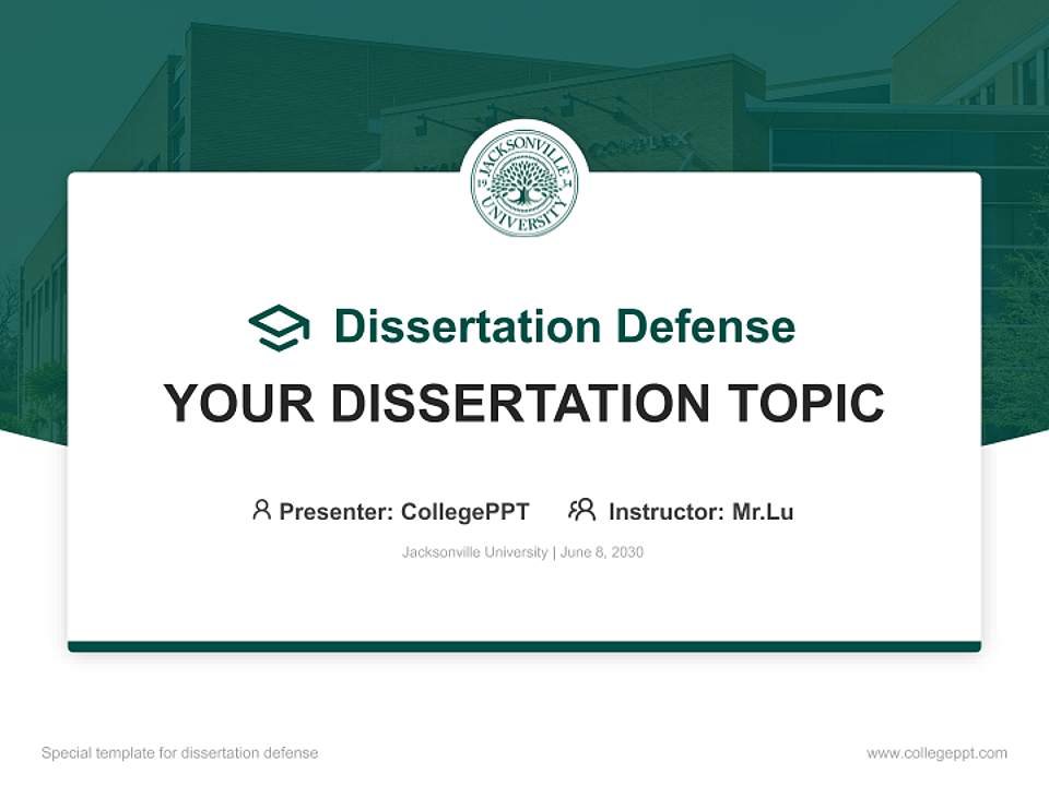 Jacksonville University Graduation Thesis Defense PPT Template4:3 ratio PPT effect preview image7