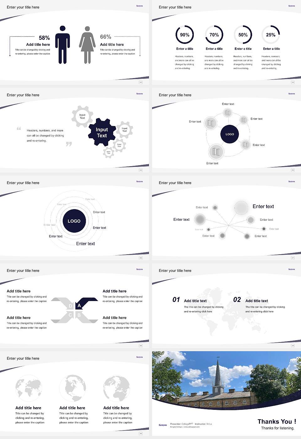 Kenyon College Course/Courseware Creation PPT Template16:9 ratio PPT effect preview image4