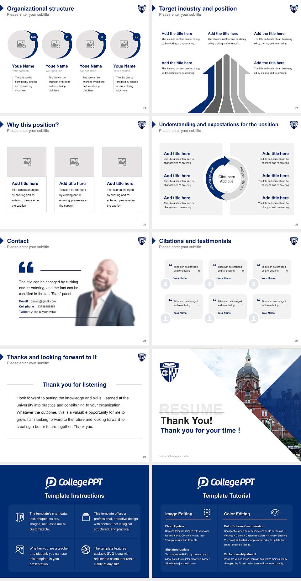 Johns Hopkins University Resume PPT Template4:3 ratio PPT effect preview image4