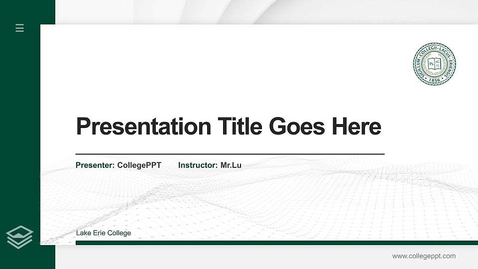 Lake Erie College Thesis Proposal/Graduation Defense PPT Template16:9 ratio PPT effect preview image