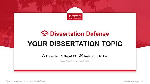 Keene State College Graduation Thesis Defense PPT Template