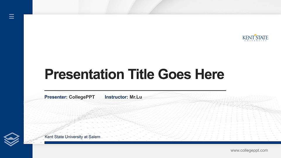 Kent State University at Salem Thesis Proposal/Graduation Defense PPT Template16:9 ratio PPT effect preview image