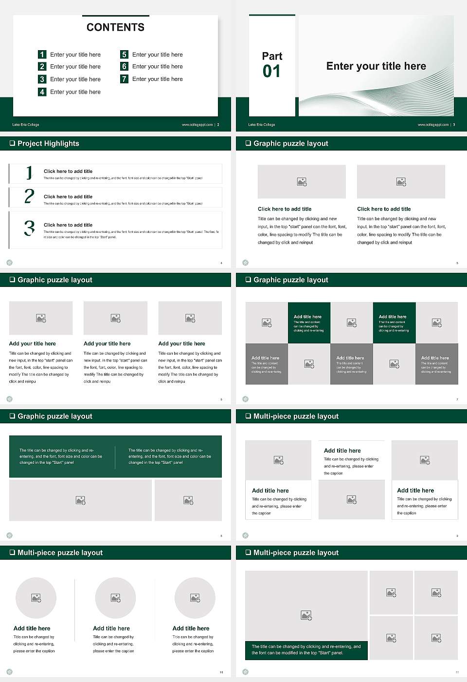 Lake Erie College General Purpose PPT Template16:9 ratio PPT effect preview image2