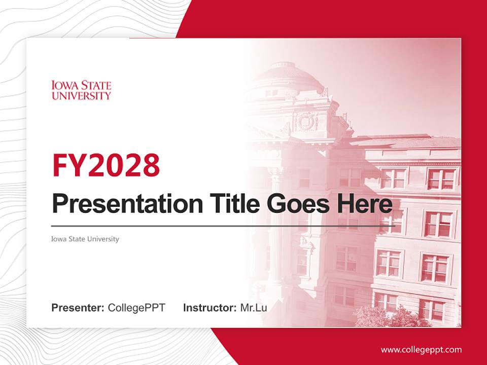 Iowa State University Academic Presentation/Research Findings Report PPT Template4:3 ratio PPT effect preview image5