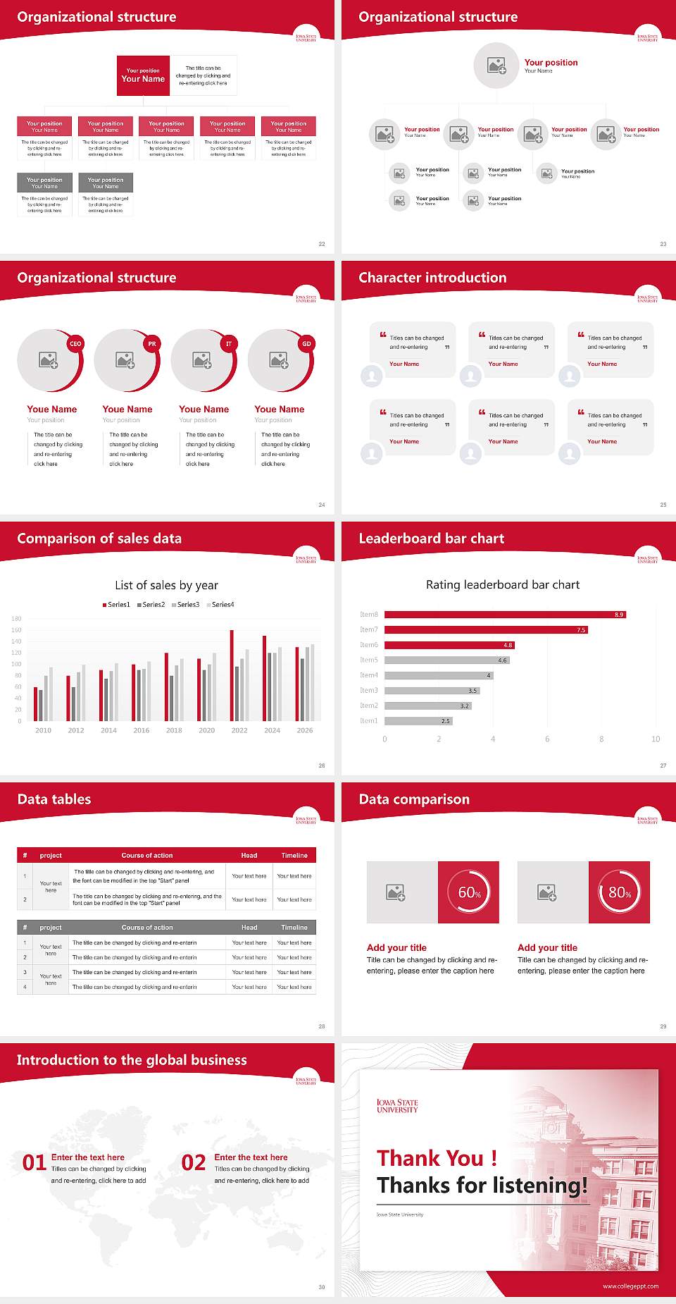 Iowa State University Academic Presentation/Research Findings Report PPT Template4:3 ratio PPT effect preview image4