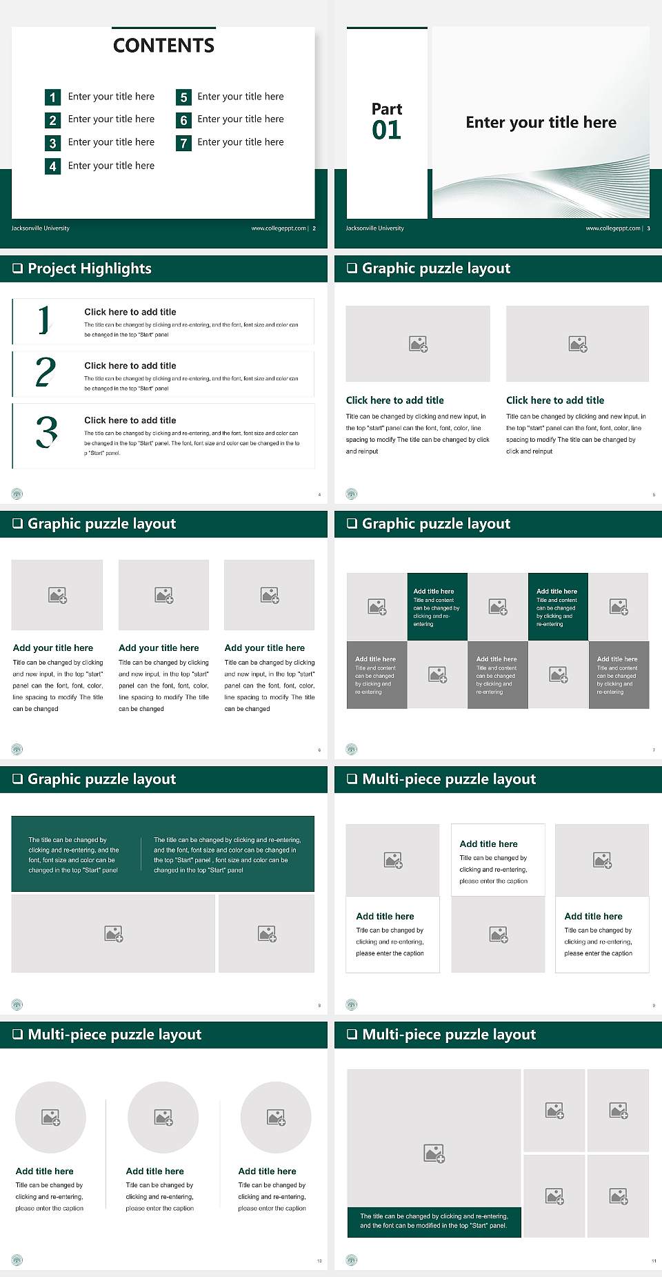 Jacksonville University General Purpose PPT Template4:3 ratio PPT effect preview image2