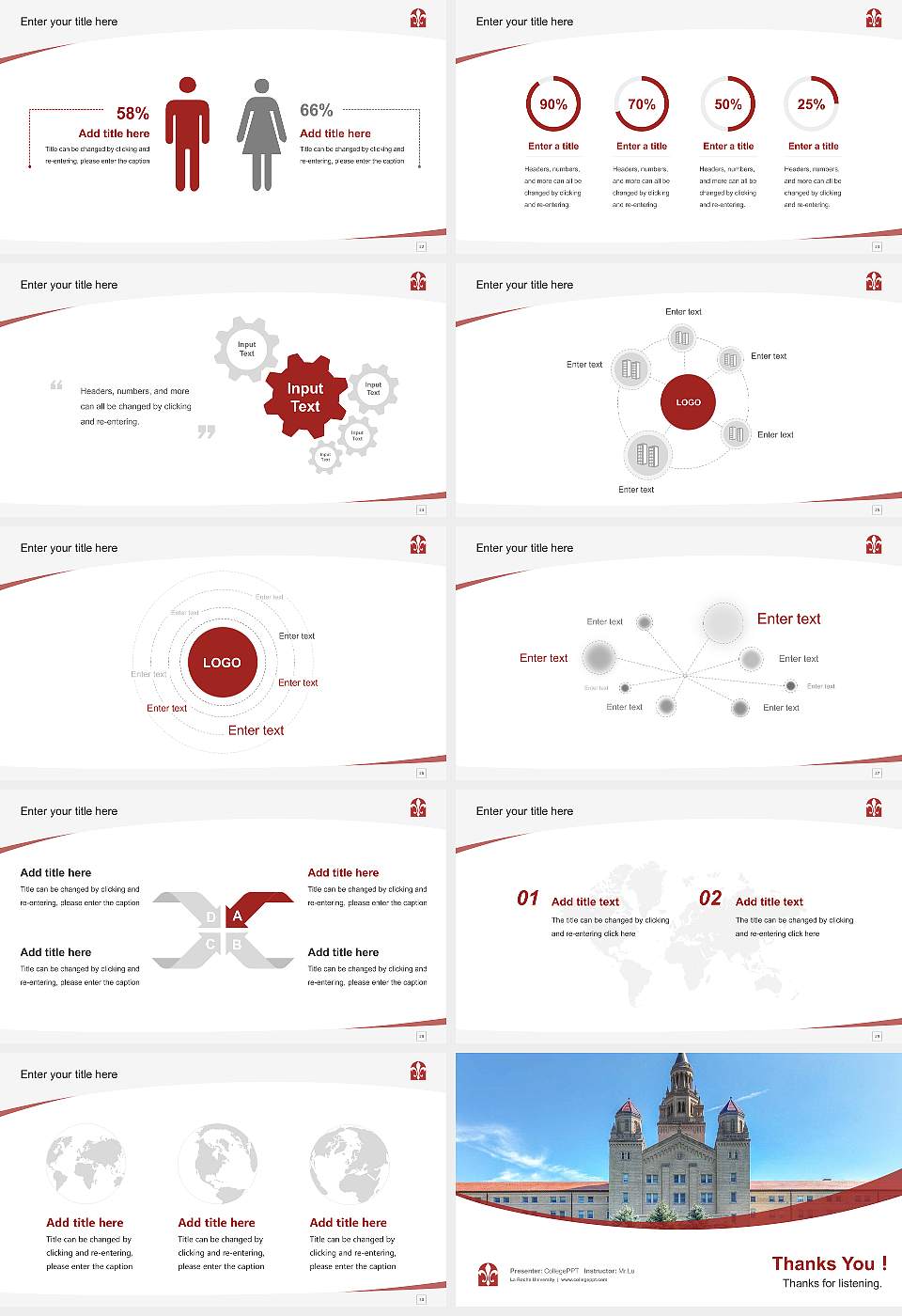 La Roche University Course/Courseware Creation PPT Template16:9 ratio PPT effect preview image4