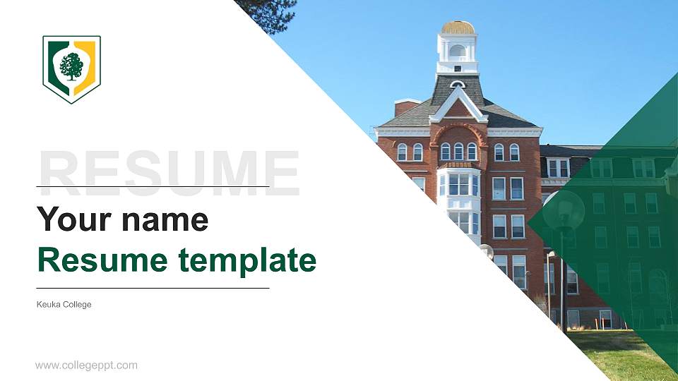 Keuka College Resume PPT Template16:9 ratio PPT effect preview image