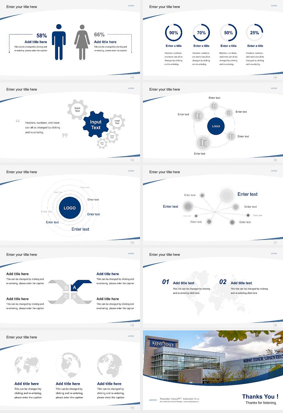 Kent State University at Geauga Course/Courseware Creation PPT Template16:9 ratio PPT effect preview image4