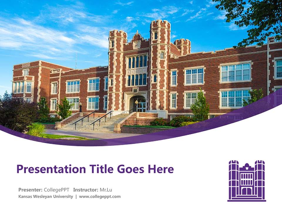 Kansas Wesleyan University Course/Courseware Creation PPT Template4:3 ratio PPT effect preview image5