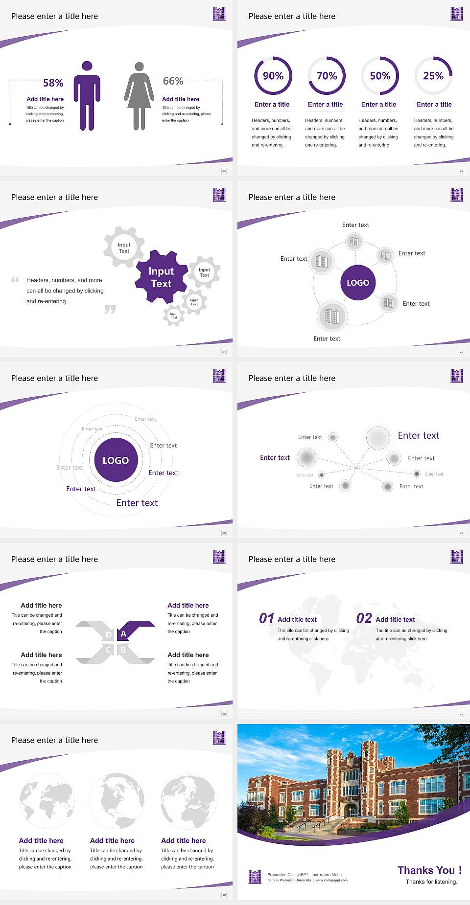 Kansas Wesleyan University Course/Courseware Creation PPT Template4:3 ratio PPT effect preview image4