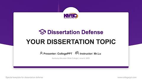 Kentucky Mountain Bible College Graduation Thesis Defense PPT Template