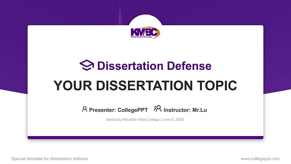 Kentucky Mountain Bible College Graduation Thesis Defense PPT Template16:9 ratio PPT effect preview image