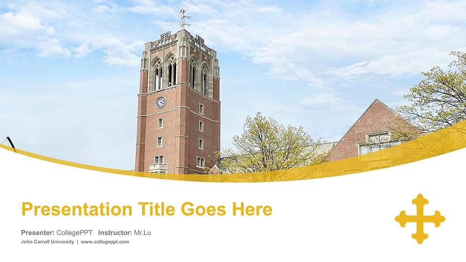 John Carroll University Course/Courseware Creation PPT Template16:9 ratio PPT effect preview image