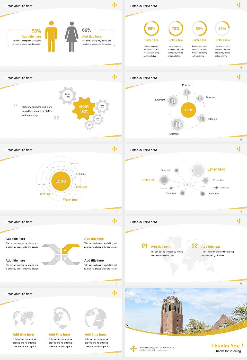 John Carroll University Course/Courseware Creation PPT Template16:9 ratio PPT effect preview image4