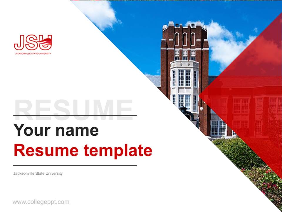 Jacksonville State University Resume PPT Template4:3 ratio PPT effect preview image5
