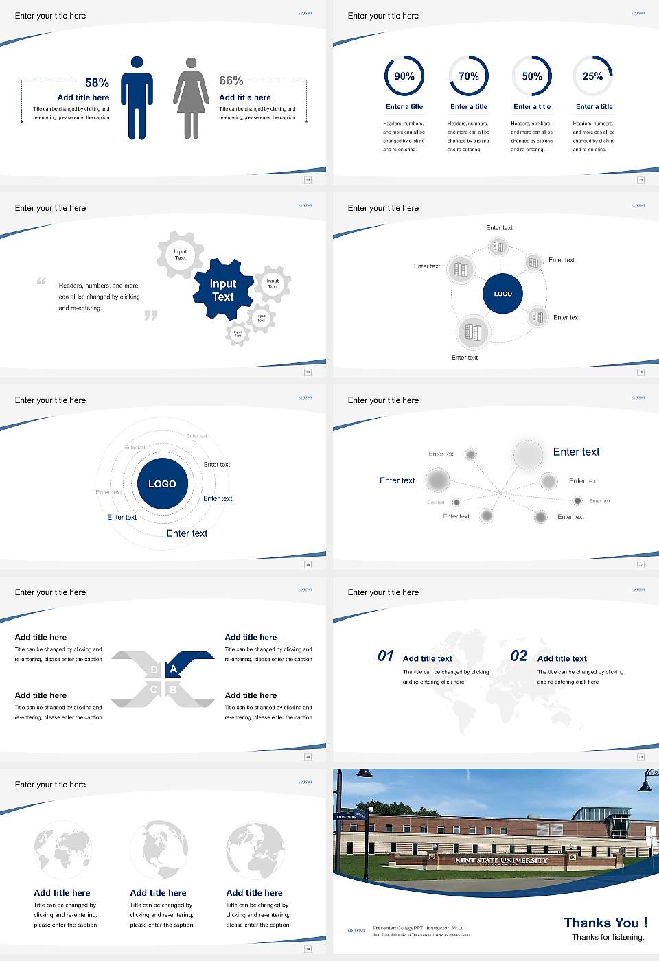 Kent State University at Tuscarawas Course/Courseware Creation PPT Template16:9 ratio PPT effect preview image4