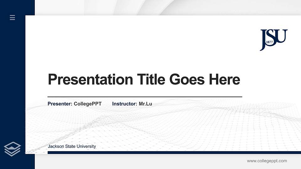 Jackson State University Thesis Proposal/Graduation Defense PPT Template16:9 ratio PPT effect preview image