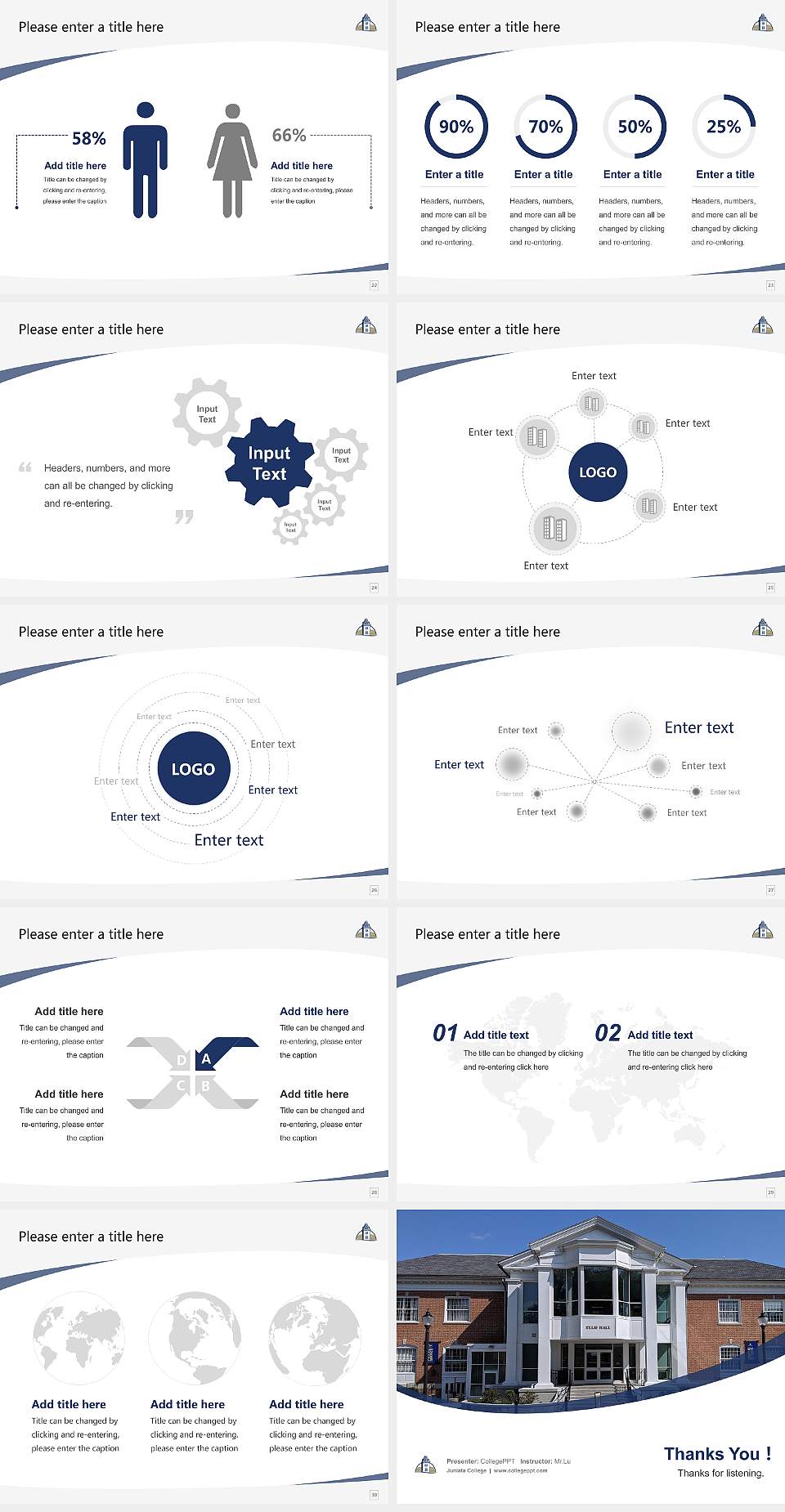Juniata College Course/Courseware Creation PPT Template4:3 ratio PPT effect preview image4