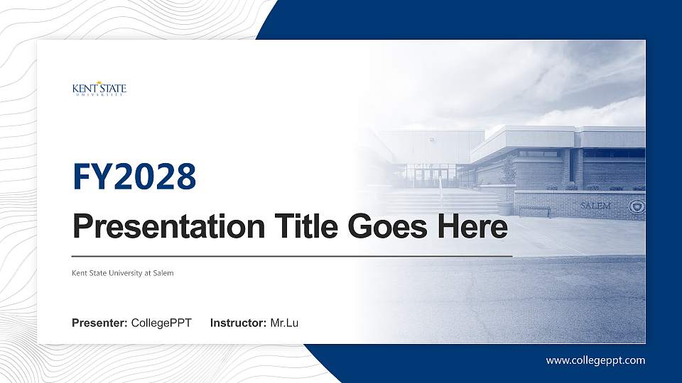 Kent State University at Salem Academic Presentation/Research Findings Report PPT Template16:9 ratio PPT effect preview image