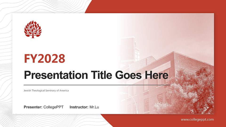 Jewish Theological Seminary of America Academic Presentation/Research Findings Report PPT Template16:9 ratio PPT effect preview image