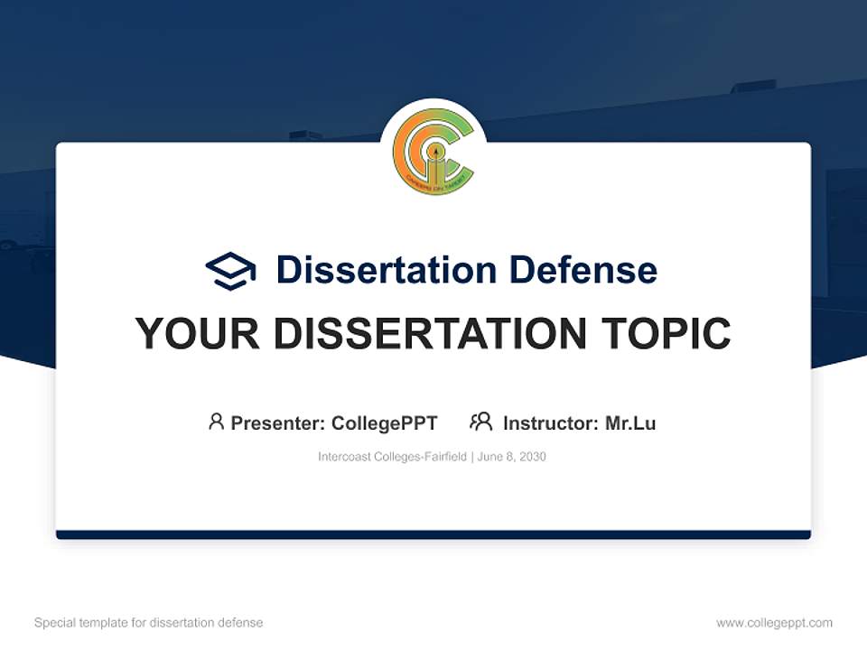 Intercoast Colleges-Fairfield Graduation Thesis Defense PPT Template4:3 ratio PPT effect preview image7