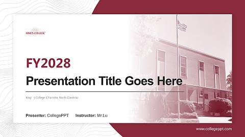 King’s College (Charlotte, North Carolina) Academic Presentation/Research Findings Report PPT Template