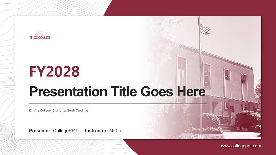 King’s College (Charlotte, North Carolina) Academic Presentation/Research Findings Report PPT Template16:9 ratio PPT effect preview image1