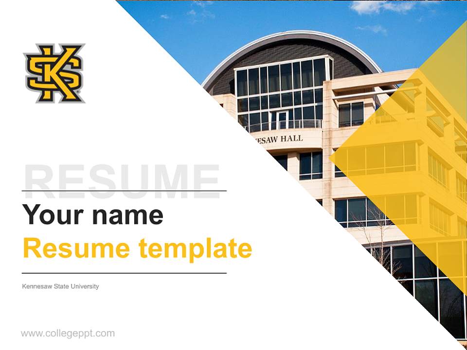 Kennesaw State University Resume PPT Template4:3 ratio PPT effect preview image5