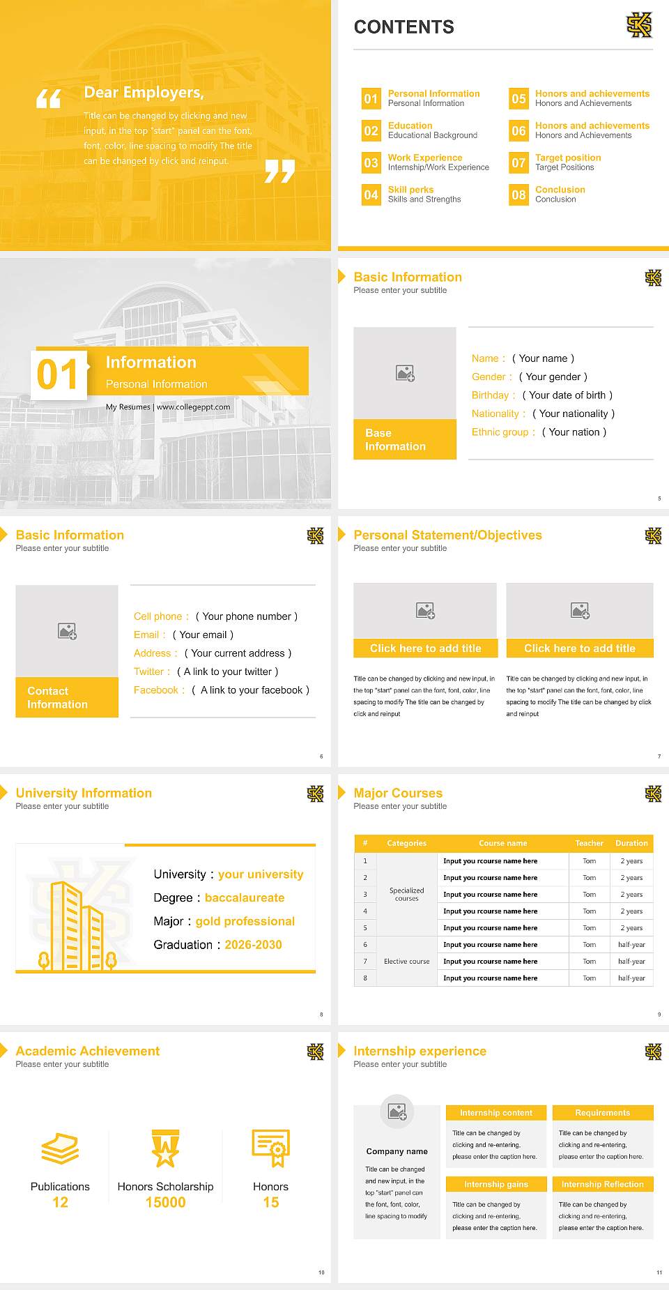 Kennesaw State University Resume PPT Template4:3 ratio PPT effect preview image2