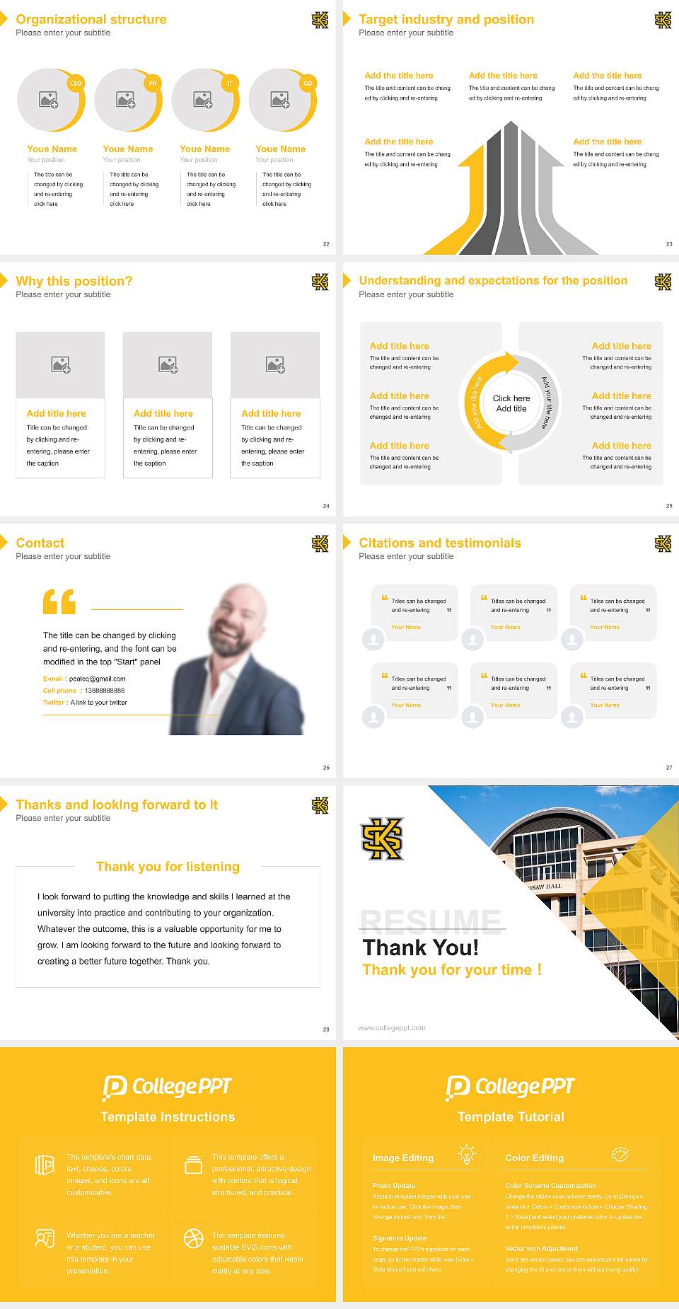 Kennesaw State University Resume PPT Template4:3 ratio PPT effect preview image4