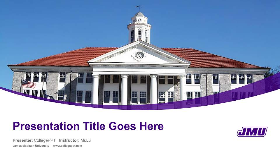 James Madison University Course/Courseware Creation PPT Template16:9 ratio PPT effect preview image