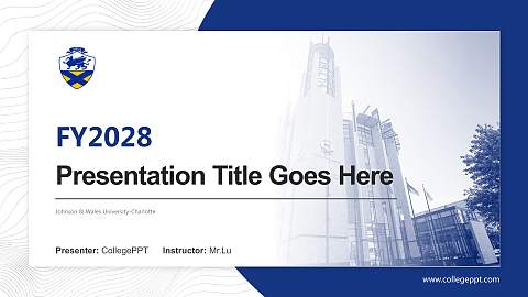 Johnson & Wales University-Charlotte Academic Presentation/Research Findings Report PPT Template