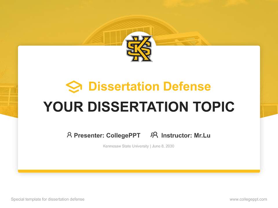 Kennesaw State University Graduation Thesis Defense PPT Template4:3 ratio PPT effect preview image7