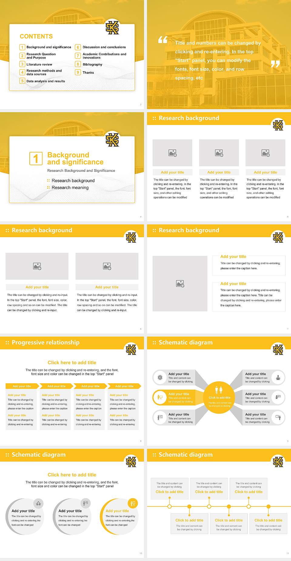 Kennesaw State University Graduation Thesis Defense PPT Template4:3 ratio PPT effect preview image2