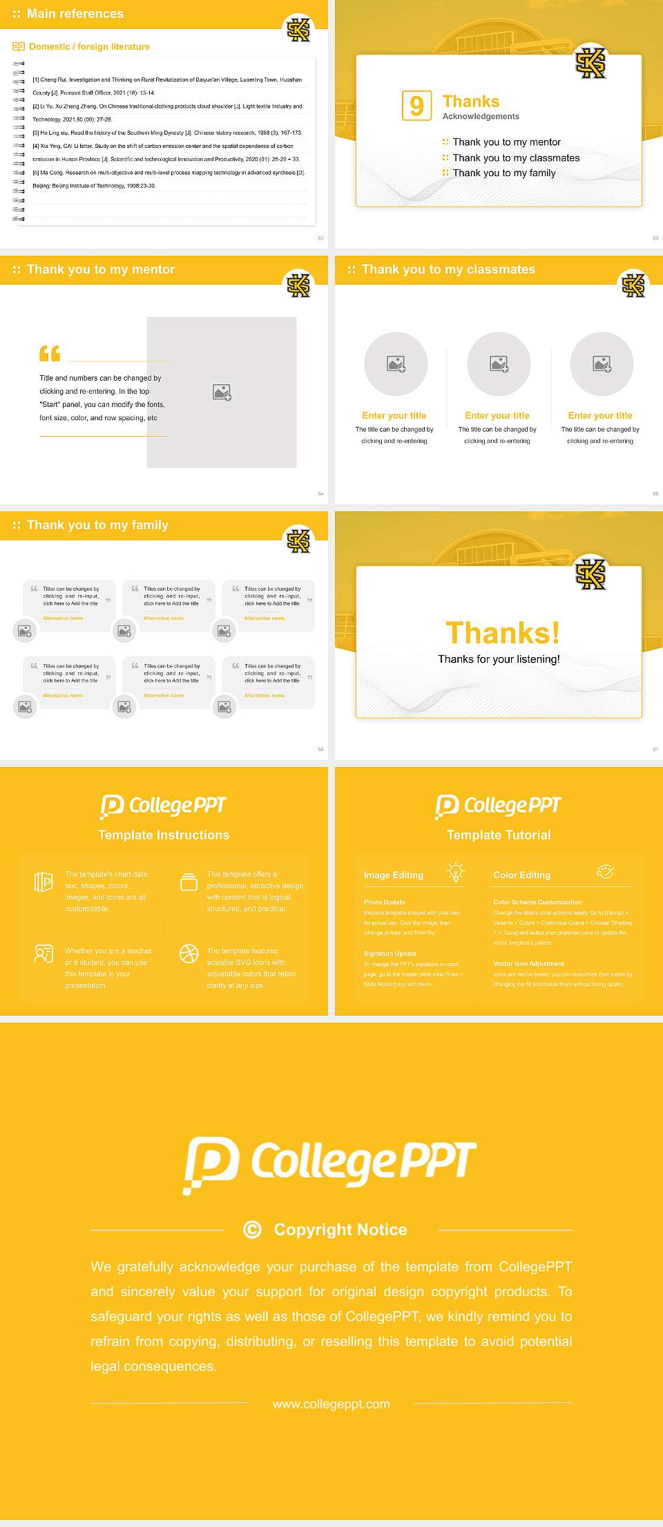Kennesaw State University Graduation Thesis Defense PPT Template4:3 ratio PPT effect preview image7