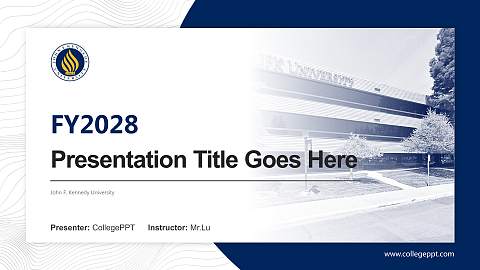 John F. Kennedy University Academic Presentation/Research Findings Report PPT Template
