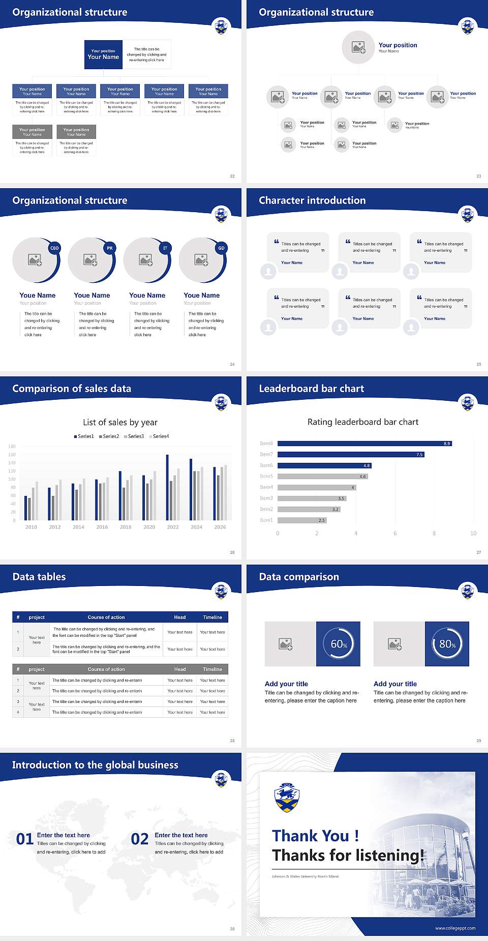 Johnson & Wales University-North Miami Academic Presentation/Research Findings Report PPT Template4:3 ratio PPT effect preview image4