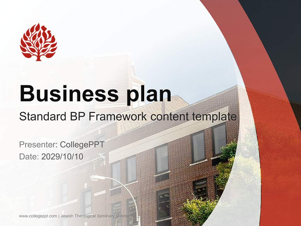 Jewish Theological Seminary of America Competition/Entrepreneurship Contest PPT Template4:3 ratio PPT effect preview image9