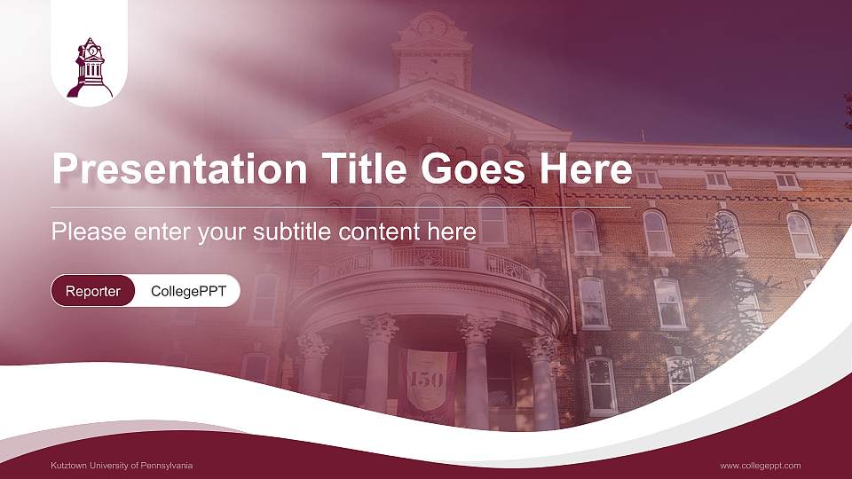 Kutztown University of Pennsylvania Lecture Sharing and Networking Event PPT Template16:9 ratio PPT effect preview image
