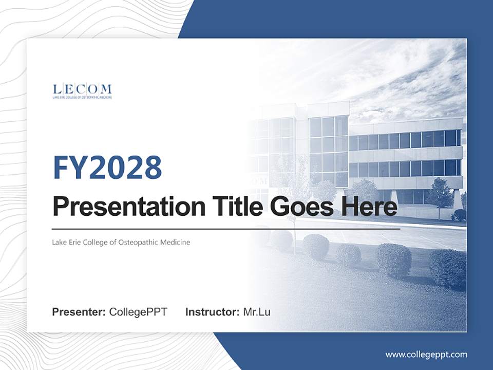 Lake Erie College of Osteopathic Medicine Academic Presentation/Research Findings Report PPT Template4:3 ratio PPT effect preview image5