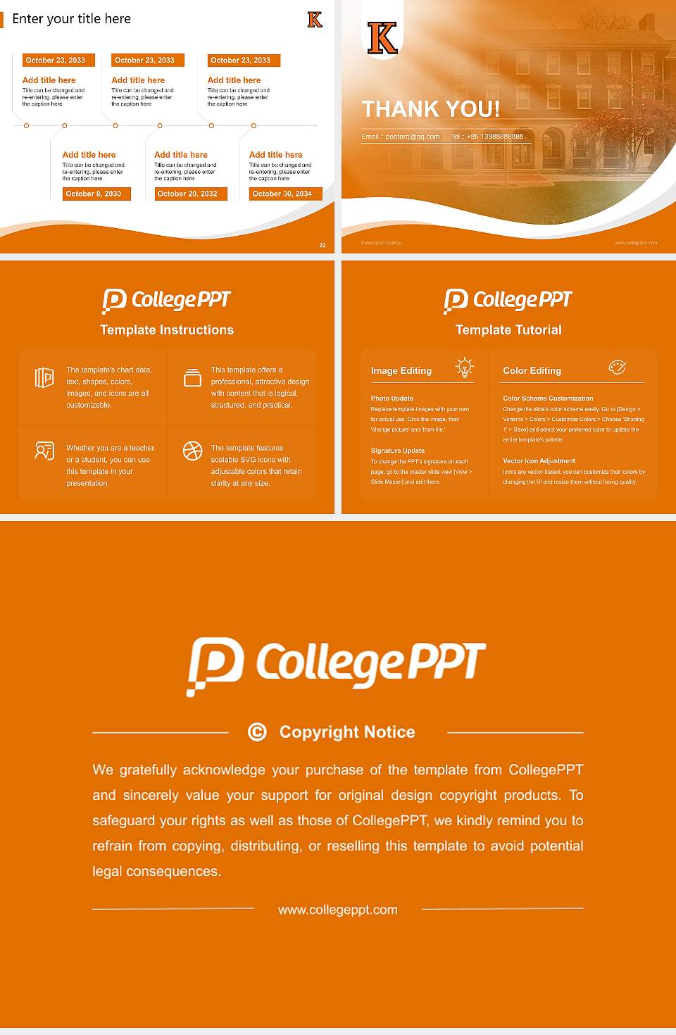 Kalamazoo College Lecture Sharing and Networking Event PPT Template4:3 ratio PPT effect preview image4