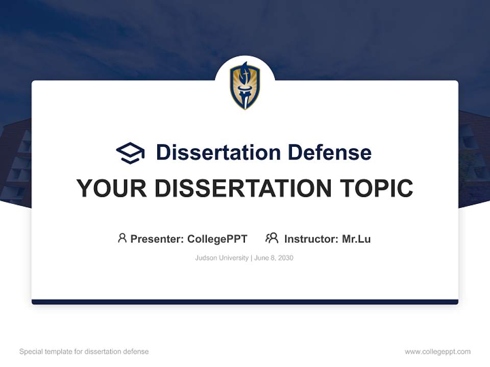 Judson University Graduation Thesis Defense PPT Template4:3 ratio PPT effect preview image7