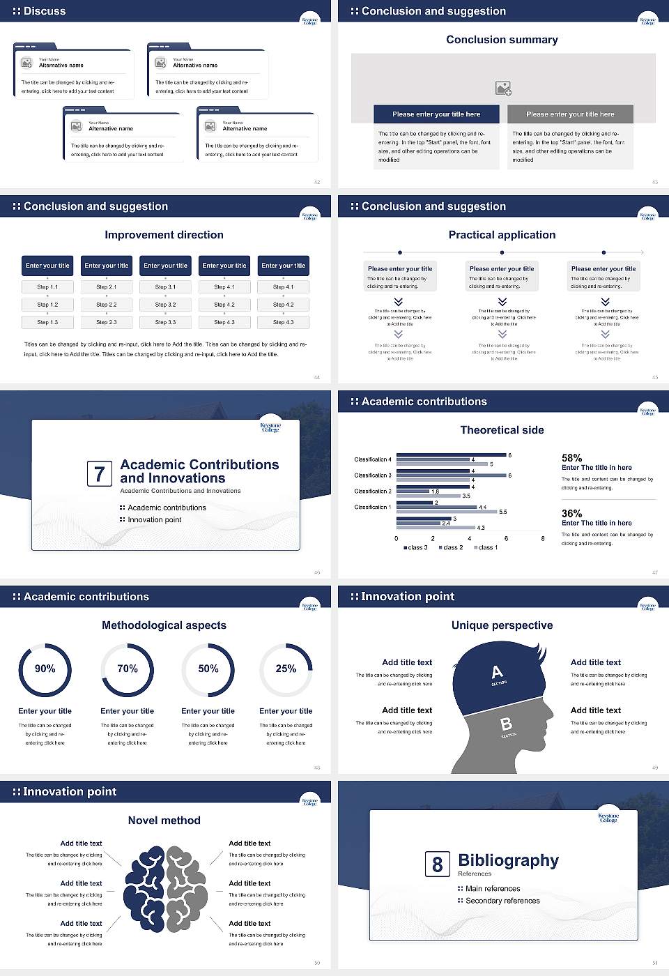 Keystone College Graduation Thesis Defense PPT Template16:9 ratio PPT effect preview image6