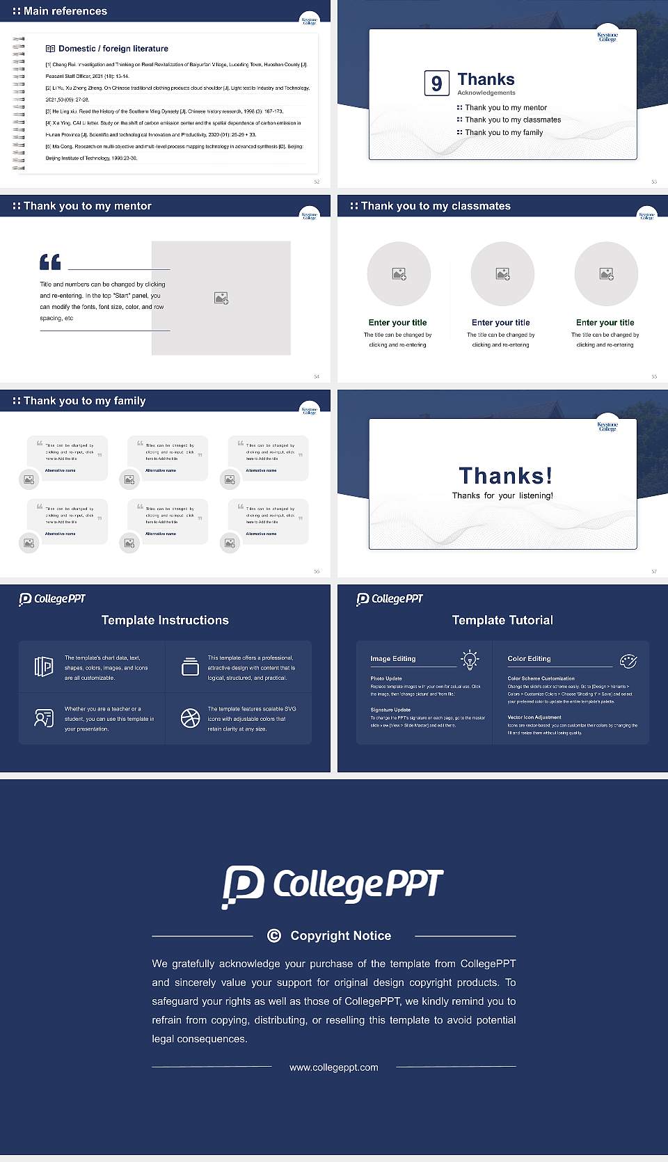 Keystone College Graduation Thesis Defense PPT Template16:9 ratio PPT effect preview image7