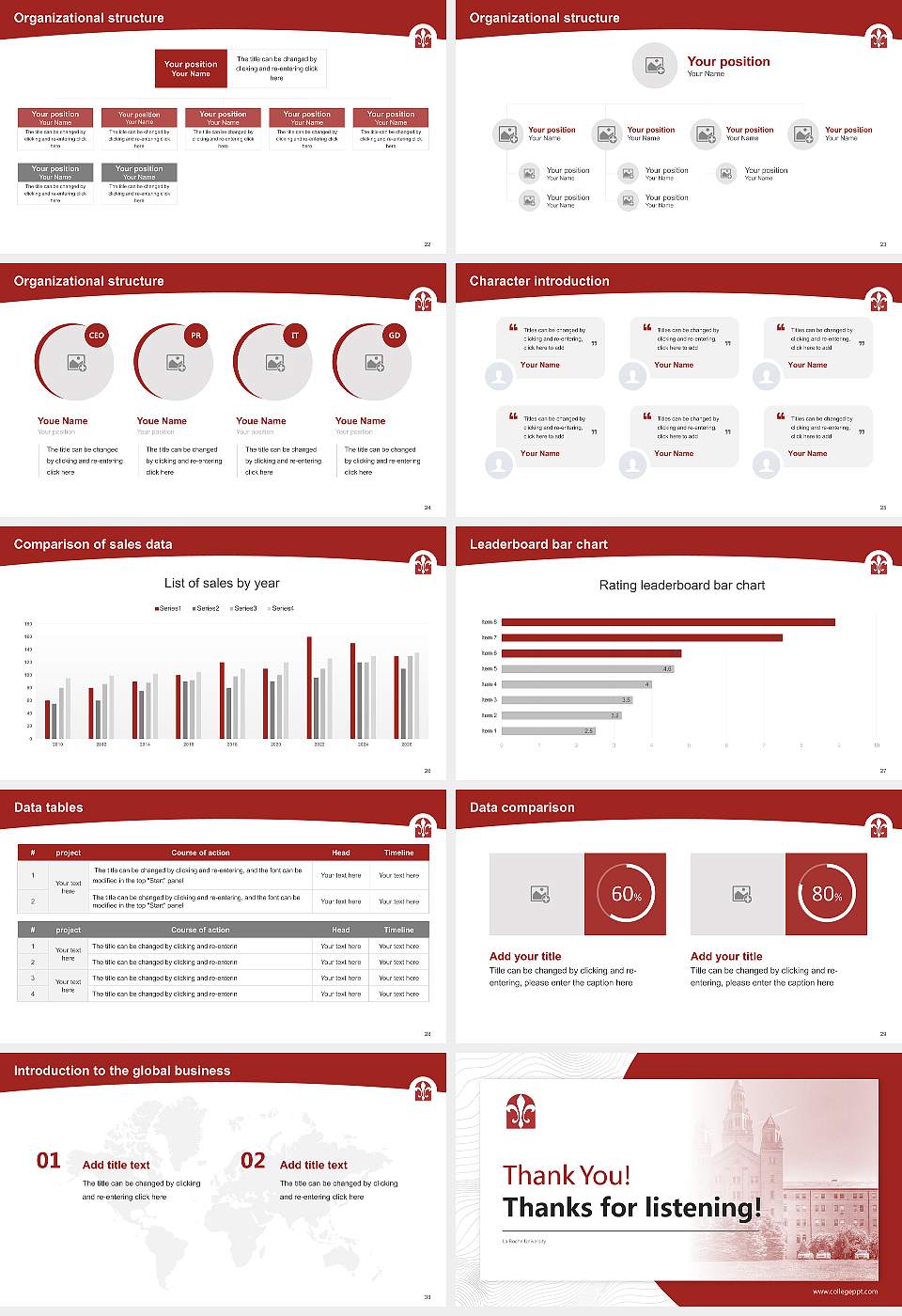 La Roche University Academic Presentation/Research Findings Report PPT Template16:9 ratio PPT effect preview image4