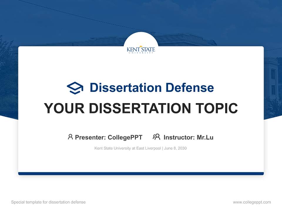 Kent State University at East Liverpool Graduation Thesis Defense PPT Template4:3 ratio PPT effect preview image7