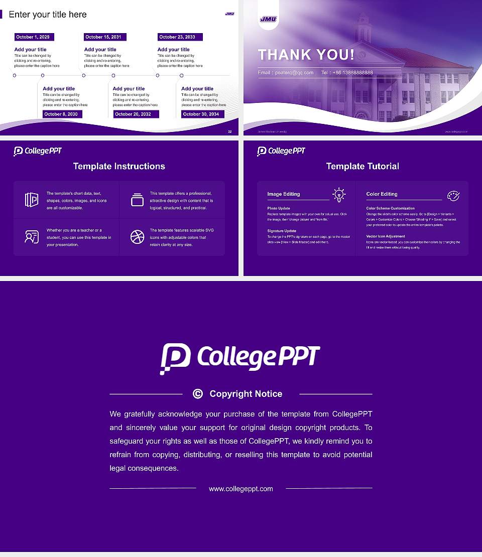 James Madison University Lecture Sharing and Networking Event PPT Template16:9 ratio PPT effect preview image4