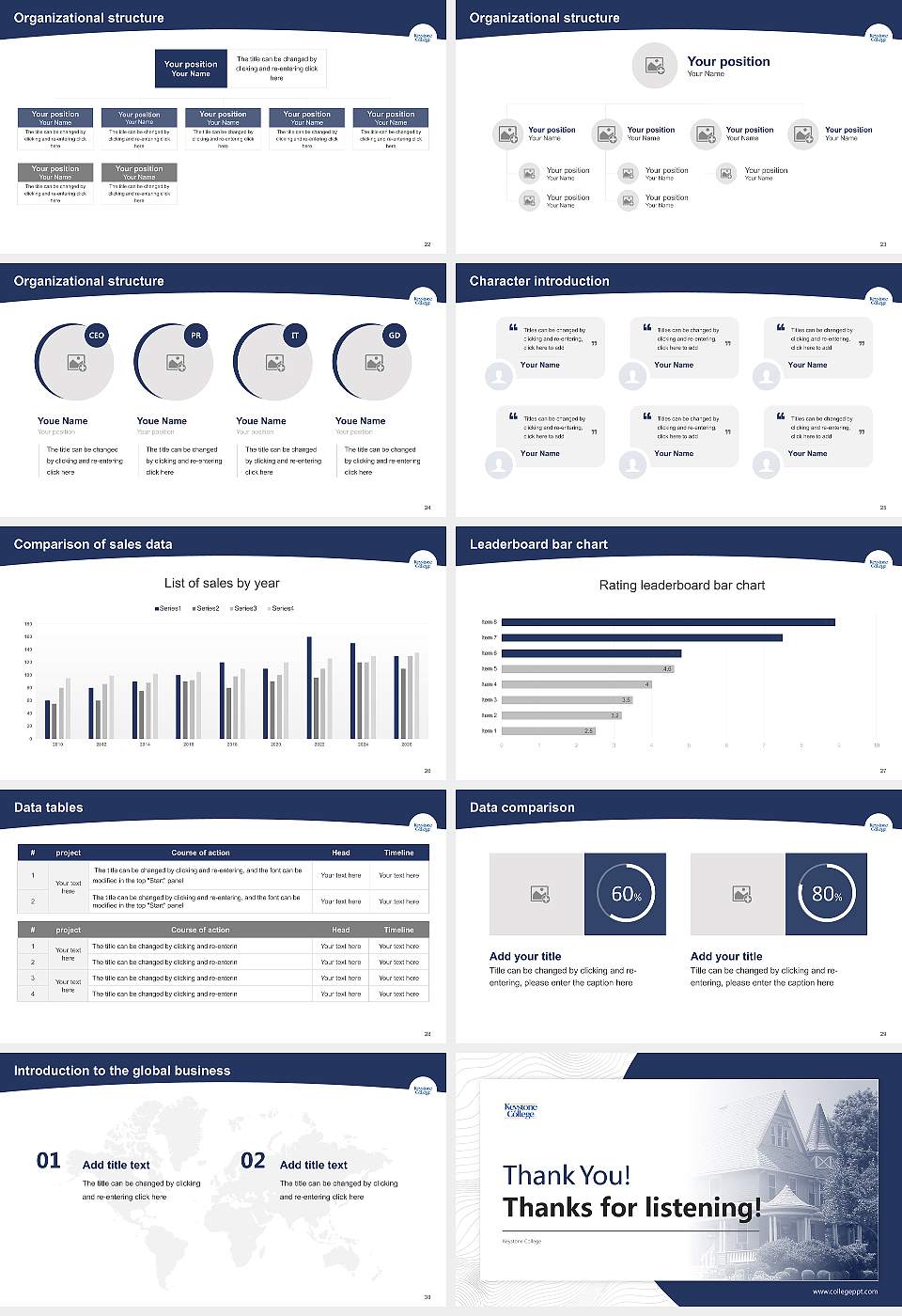 Keystone College Academic Presentation/Research Findings Report PPT Template16:9 ratio PPT effect preview image4